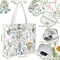 2 Pcs 2 Pcs Spring Canvas Tote Bags Floral Tote Bag Cute Aesthetic Wildflower Herbs Reusable Grocery Bags for Women (Classic)
